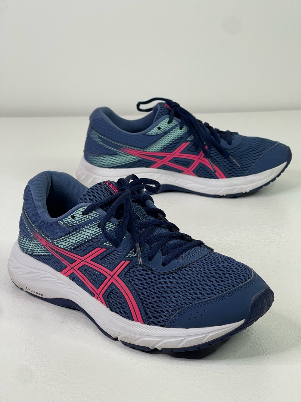 ASICS GEL-Contend 6 Navy Pink Running Shoes Womens Size 8